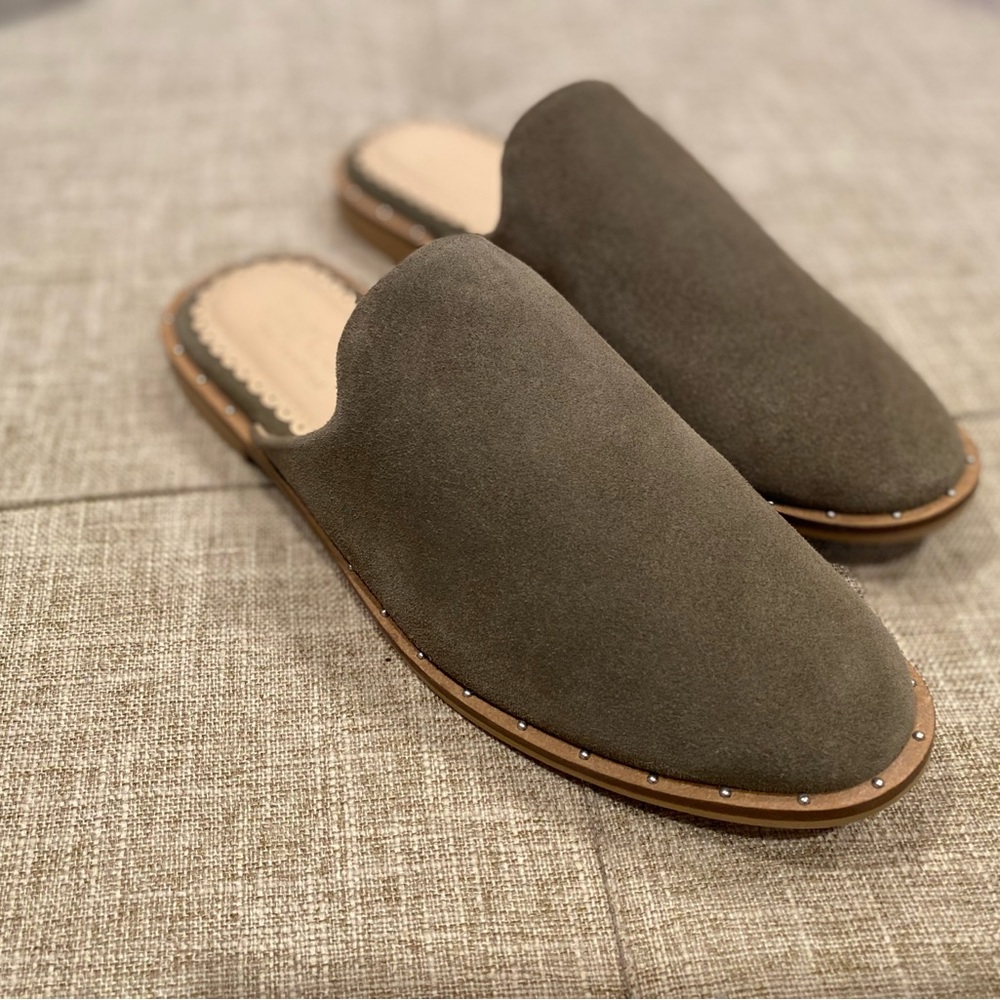 Rag & Co Gray Loafer Mules